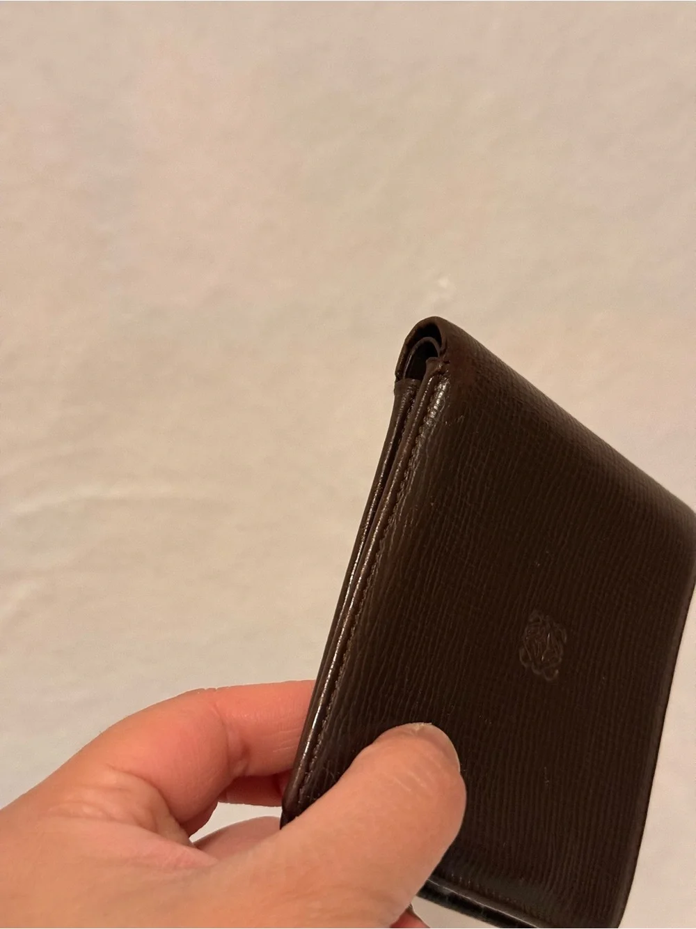 Vintage Loewe Brown Leather Anagram Bifold Wallet